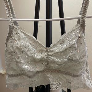 Grey lace bralette